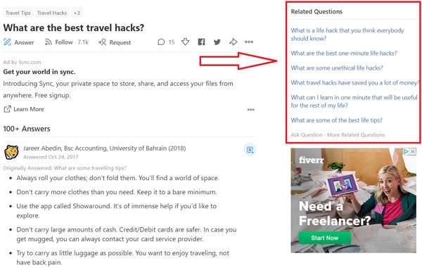 How to find long-tail keywords on Quora