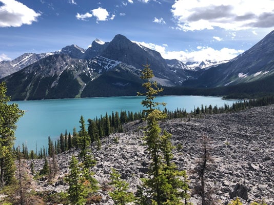 aerial view of the Upper Kananaskis Lake