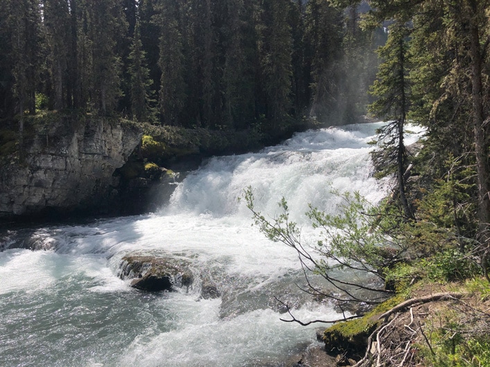 Upper Kananaskis River and waterfalls